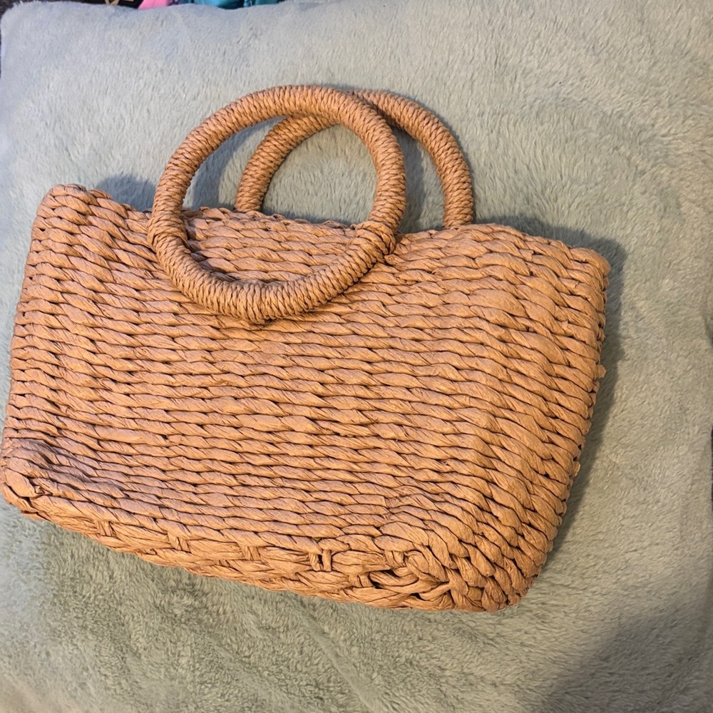 Tan Woven Handbag